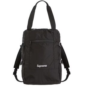 Supreme Black Convertible Tote Backpack